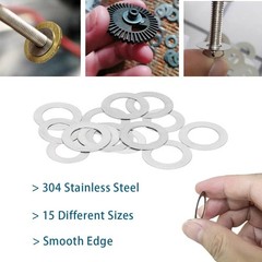 320PCS Flat Washer Assortment Kit M3-M20 304 Stainless Steel Shim Gasket Set