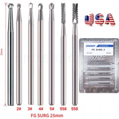 1-10 Dental Surgical Burs 25mm SL Round 4 6 2 557 701 702 Carbide Bur High Speed