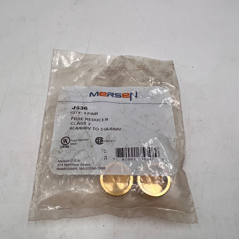 Mersen J636 Class J Rejection Fuse Reducer 600V 30A Fuse to Fit 60A Clip 1 Pair