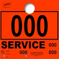 Orange Service Department Hang Tags Window Tag 1000 Per Box