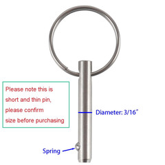 4 Pack Small Quick Release Pin, Diameter 3/16″, Usable Length 0.95″, Full 316 S