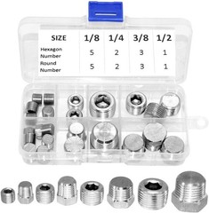 Stainless Steel Pipe Plug Inter&Outer Hex Thread Pipe Fitting,1/8″ 1/4″ 3/8″ …