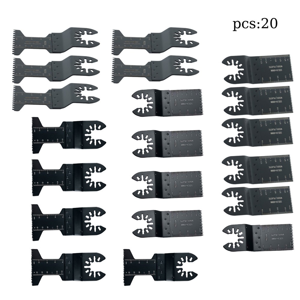 20Pcs Multi-Tool Oscillating Blades 1-3/8″ & 1-3/4″ 4 Types Cutting Blades Kit