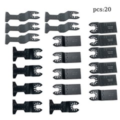 20Pcs Multi-Tool Oscillating Blades 1-3/8″ & 1-3/4″ 4 Types Cutting Blades Kit