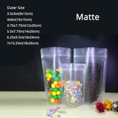 Multi-Size High Quality Glossy & Matte Clear Plastic Mylar Stand up Zip Lock Bag