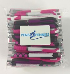 100ct Mixed Lot Misprint Retractable Click Pens: PINK / ROSE / MAGENTA