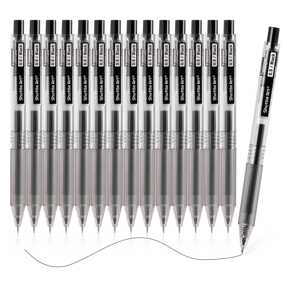 Bolígrafos de gel negros retráctiles Ink Glide Series de punta fina de 0,5 mm