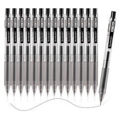 Bolígrafos de gel negros retráctiles Ink Glide Series de punta fina de 0,5 mm