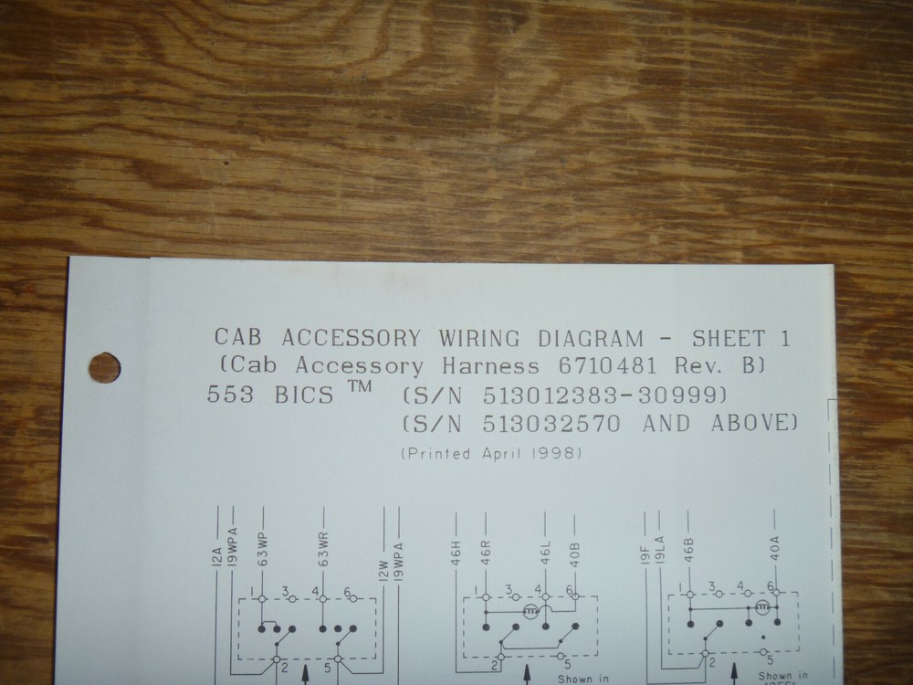 Bobcat 553 BICS Skid Steer Cab Accs Electrical Wiring Diagram Schematic Manual