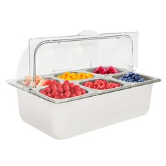 Party Fruit Seafood Buffet Tray Ice Food Serving Display Tray w/ Roll Top Cove