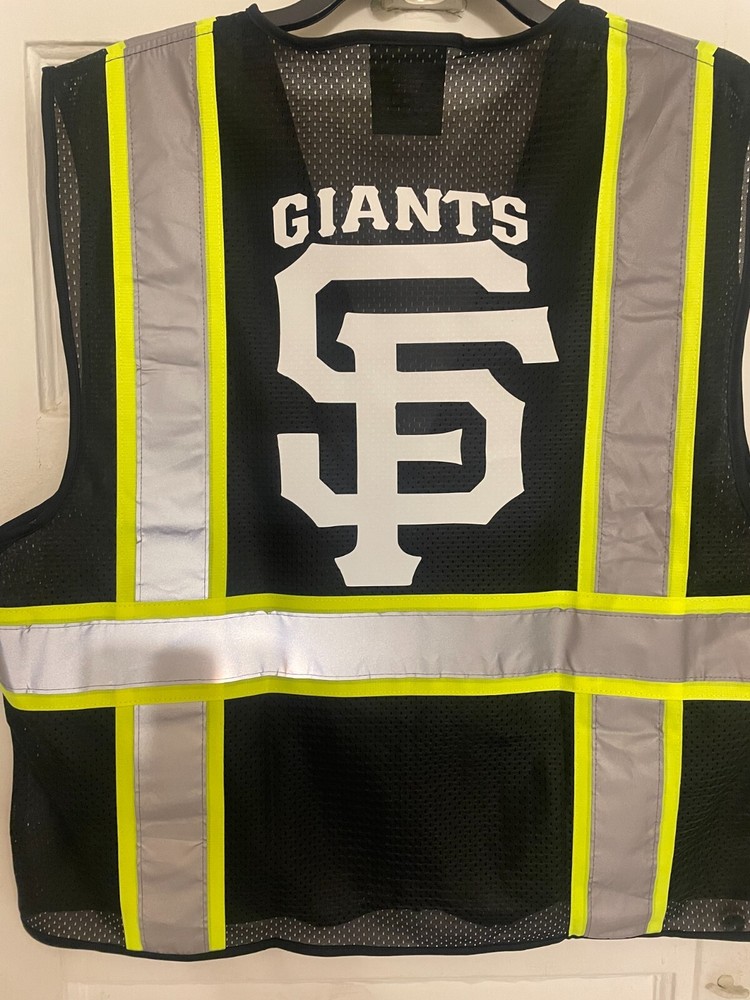 ⚾🦺SAN FRANCISCO BLACK SAFETY PPE VEST REFLECTIVE STRIP SIZE M-4XL SF GIANTS⚾