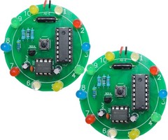 2PCS Soldering Practice Kit CD4017 NE555 DIY Lucky Wheel LED Light Circuit Board