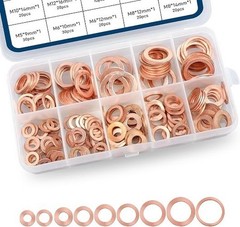 Pack-200 Automobile Copper Flat Gasket Assortment Combination Set, Engine Oil Pa