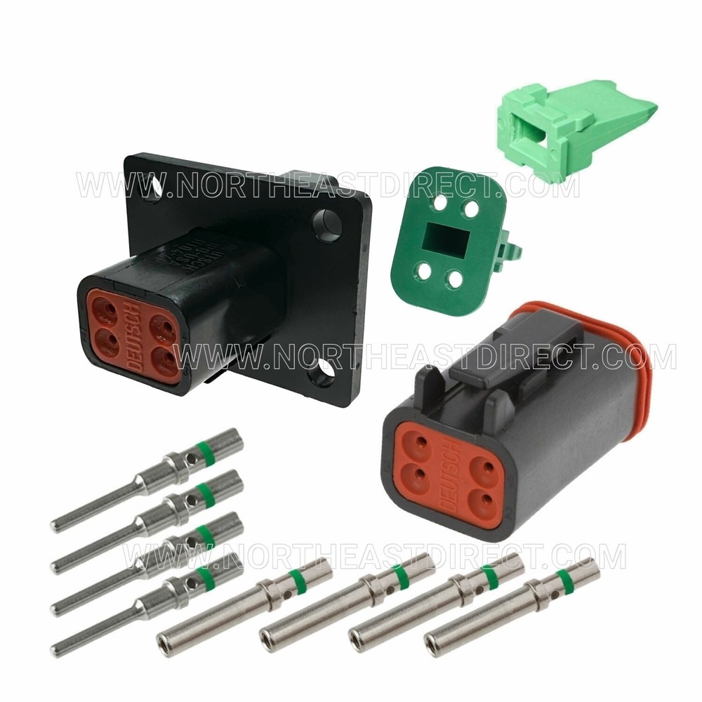 4 Pin Black Deutsch DT DT04-4P-L012 DT06-4S Waterproof Flange Connector