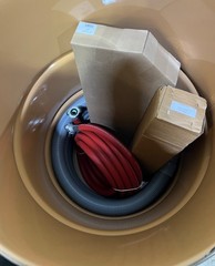 GUARDAIR N551BC WET/DRY DRUM VACUUM, 55 GAL. DRUM, 20 FT. HOSE, 3PXN3, NEW!