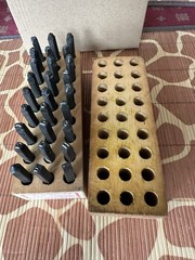 vintage young brothers 1/8″ steel letter stamps gruv grip set of 27 pieces usa