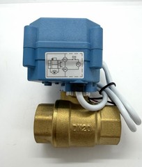 U. S. Solid Motorized Ball Valve w/ Waterproof Cover 3/4in Brass AC 110-230V