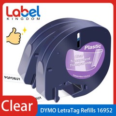 2PK For DYMO LetraTag Plus LT-100H QX50 16952 Plastic Refills Clear Tape Label