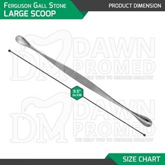 3 Pcs Ferguson Gall Stone Scoop 9.5″ S,M,L Double Ended Set Surgical OB/GYN Inst