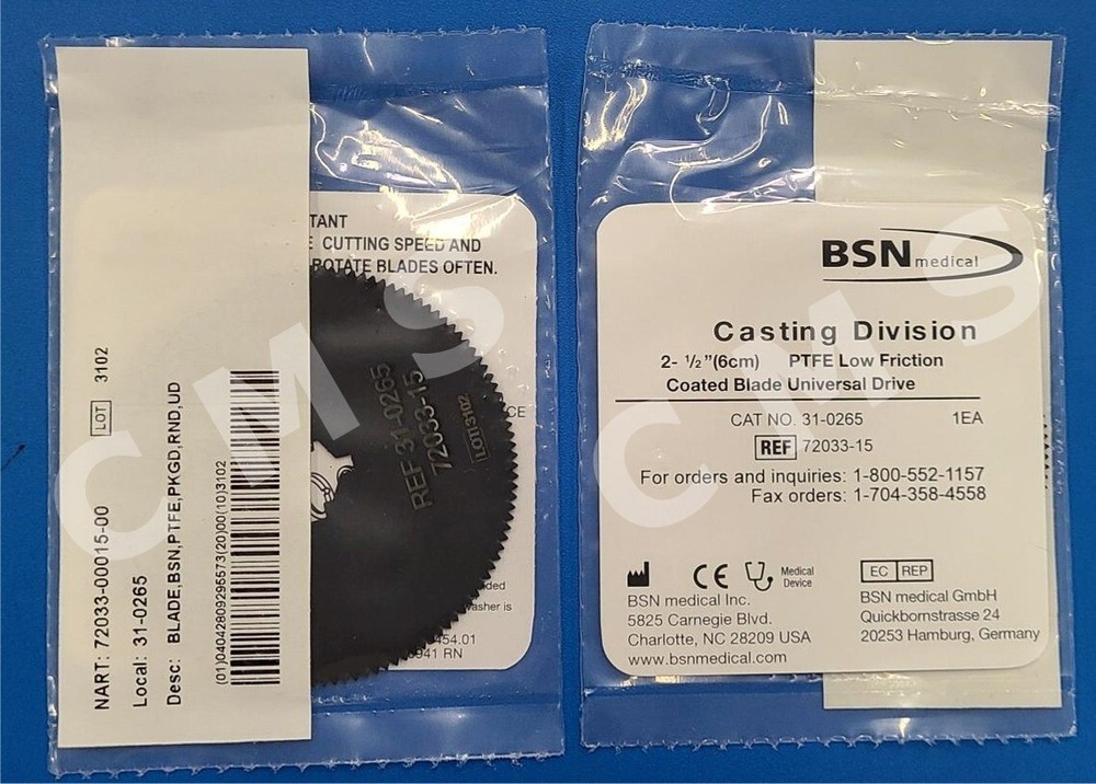 BSN M-PACT Cast Cutter Saw Blade PTFE Teflon Low Friction 2.5″ 31-0265 72033-15