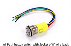 Alpinetech 19mm Momentary Pushbutton Switch with LED Colored Rings or Symbols