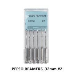 32mm Dental Endo Pesso Reamers Drills Fresa de conducto radicular 1-6# 6Pc/Pk