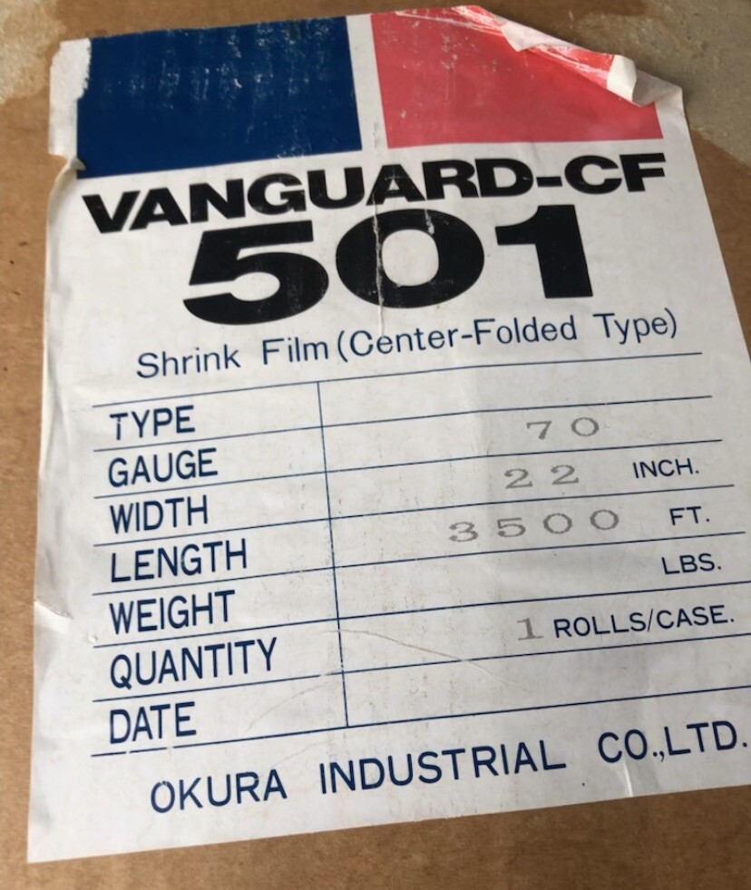 Vanguard-CF 501 Shrink Film 3500 Feet 22 Inches wide