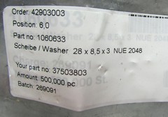 10 TOUGH Graphite Impregnated Teflon Washers 28MM x 8.5 MM x 3 MM, Seals Bushing