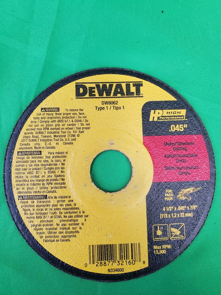 DEWALT DW 8062 4 1/2″ X .045″ X 7/8″ Thin Cut Off Wheels 100 Pack