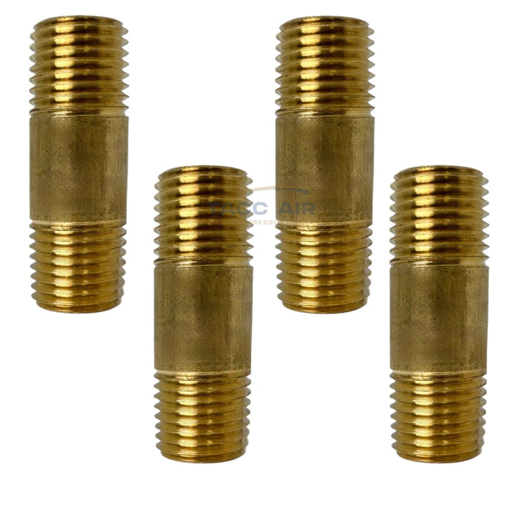 4 PC 1/4″ Male NPT X 1.5″ Long Pipe Nipple 1/2″ Extension Threaded Fitting Brass