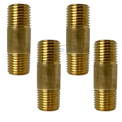 4 PC 1/4″ Male NPT X 1.5″ Long Pipe Nipple 1/2″ Extension Threaded Fitting Brass