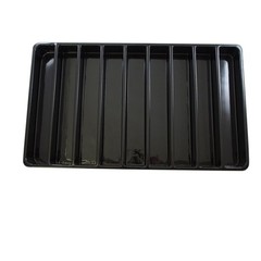 Heavy Duty Jet-Stone 2 Compartment Stackable Plastic Tray Organizer Black/White