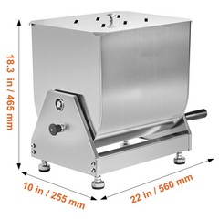 15LB Tilt Manual Meat Mixer Hand Meat Sausage Mixing Machine Stainless Steel
