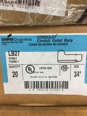 Crouse Hinds LB27 3/4″ Condulet Outlet Body RMC Form 7 Rigid Metal Conduit LB