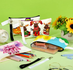 50 PACK! Blank Canvas Cosmetic Bags, Bulk Lot Heat Transfer Sublimation Makeup