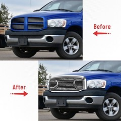 2006-2008 Ram 1500 Front Grille Horizontal ABS Big Horn w/o Light Chrome