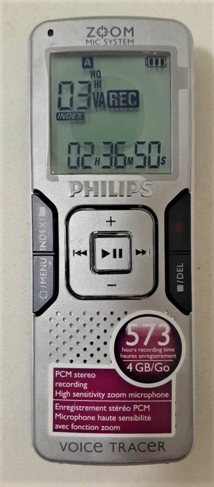 Philips LFH0882 Digital Voice Tracer 12 m/40 ft Zoom With Zoom MIC System + Case