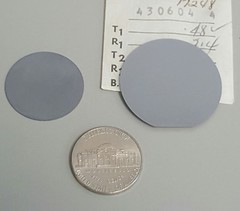 Two Historic Silicon Wafers 1950s – early 1960s : 0.95 inch and 1.25 inch