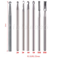 Dental 330 557 Surgical Burs FG SURG Carbide SL Bur High Speed Length 25mm