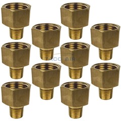10 Pack Brass Reducer Adapter 1/2″ Female X 1/4″ Male NPT Pipe Reducing Fitting