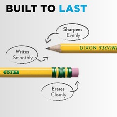 Ticonderoga Wood-Cased Pencils, Unsharpened, 2 1 Count (Pack of 12), Yellow