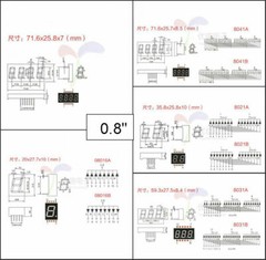 0.28/0.36/0.4/0.56/0.8″ Red led Display 7 Segment Common Cathode/Anode 1-4 Digit
