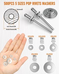1000PCS Aluminum Pop Rivets Assortment Kit, 14 Sizes Pop Rivets (3/32″ 1/8″ 5/32
