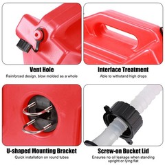 2X 5L Gas Fuel Tank Gas Can Oil Storage Can Fr ATV UTV Gokart Motorcycle Car SUV