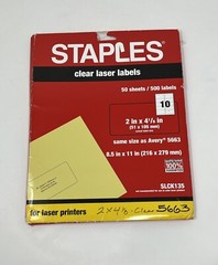 2 x 4 1/8 Inches shipping label 42 sheets, 420 labels ( Open Box)