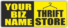 YOUR BIZ NAME THRIFT STORE Advertising Banner Vinyl Mesh Sign Resale Shop Sale