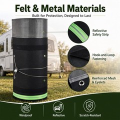 RV Skirting, Easy Installation 360-Degree Mobile Home Skirting 65.6ft x 2.6ft