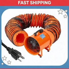 12″/16″ Utility Blower Fan Ventilator Exhaust Fan 3500 CFM 16.4/32.8ft Duct Hose