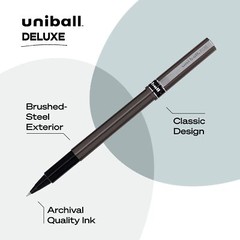 Uniball Deluxe 3 Black 0.5mm Micro Point Rollerball Pens