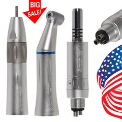 Dental Slow Low Speed Handpiece Inner Straight Contra Angle Air Motor 4Holes WY4